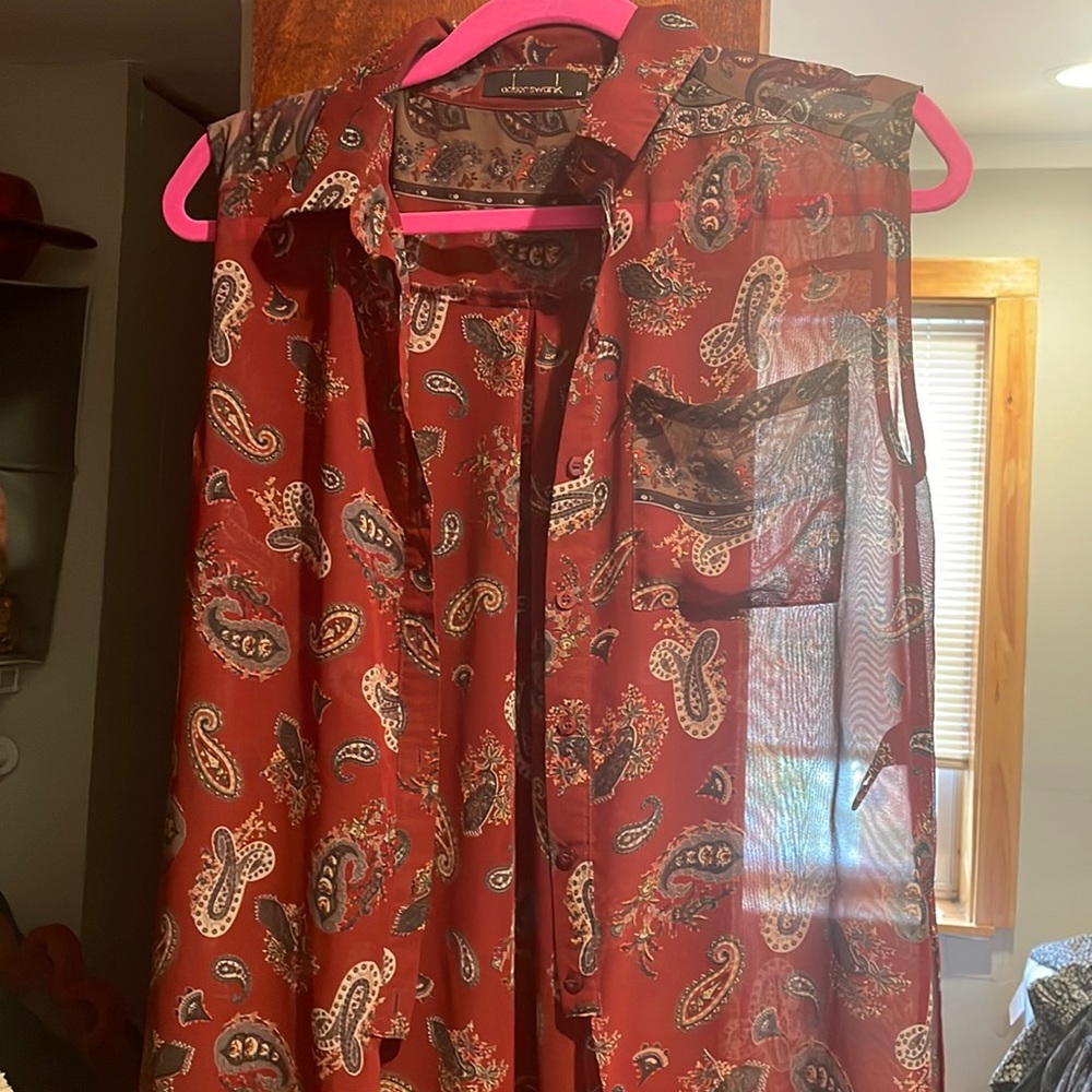 Red Patterned Duster - image 1